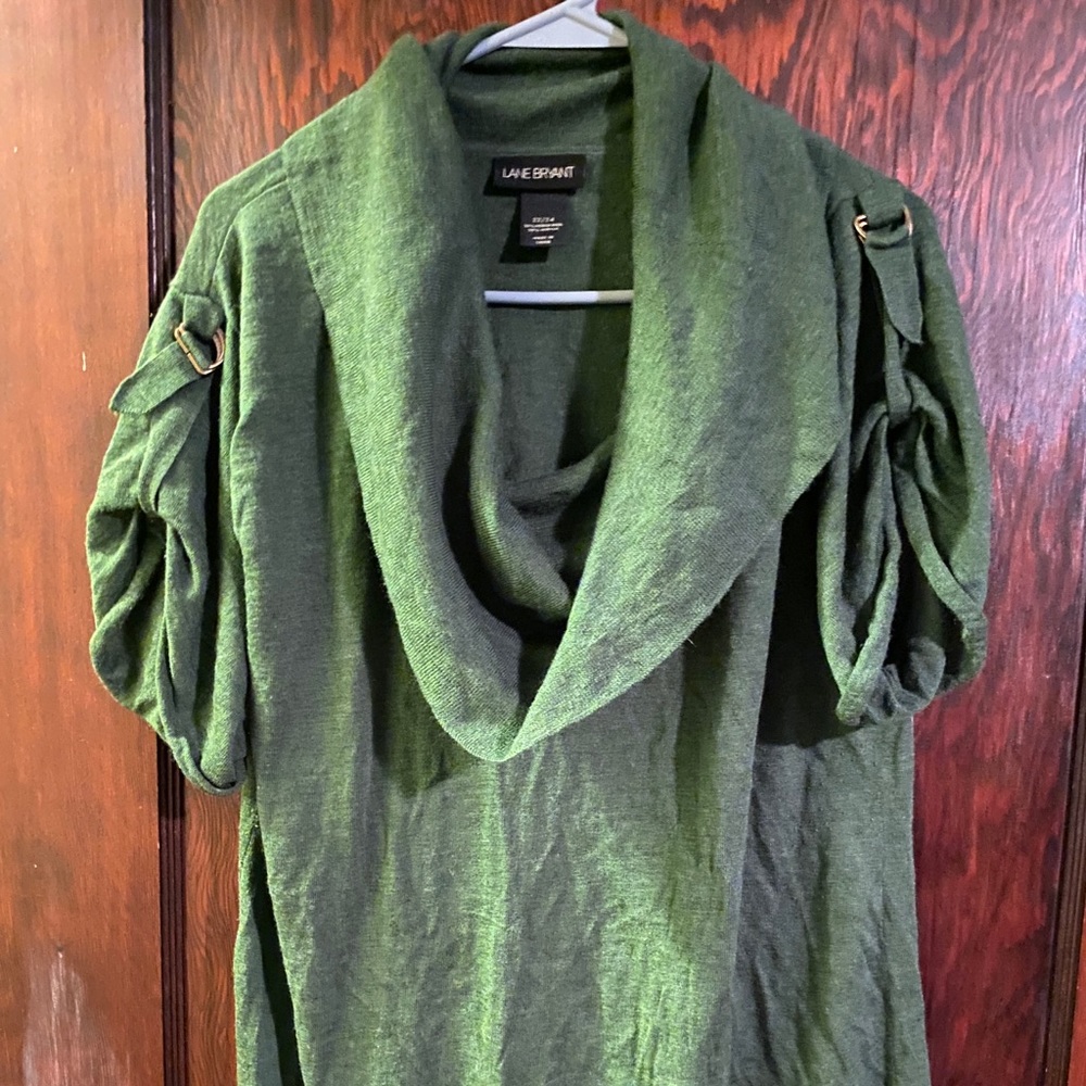 Green cowl neck sweater 22/24 Lane Bryant